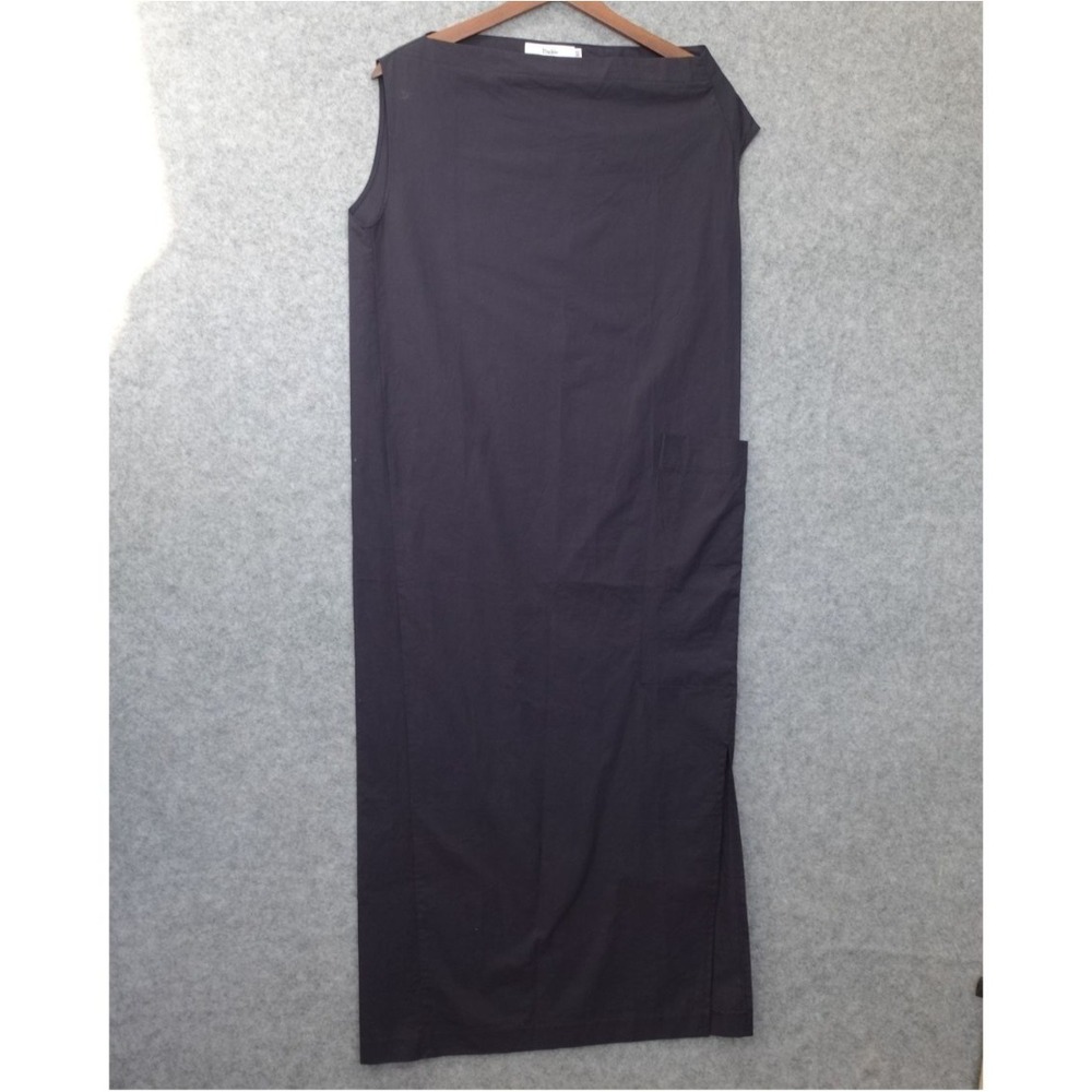 THE FRANKIE SHOP Dress Womens XS Navy Blue Shift Loose Fit Maxi Patch Pocket